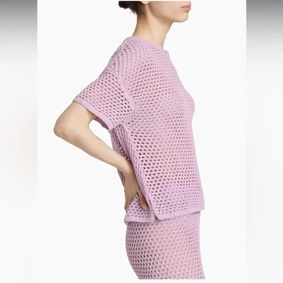 Stellae Dux Boxy Crocheted Lavender Mesh Lounge Set - Picture 3 of 6